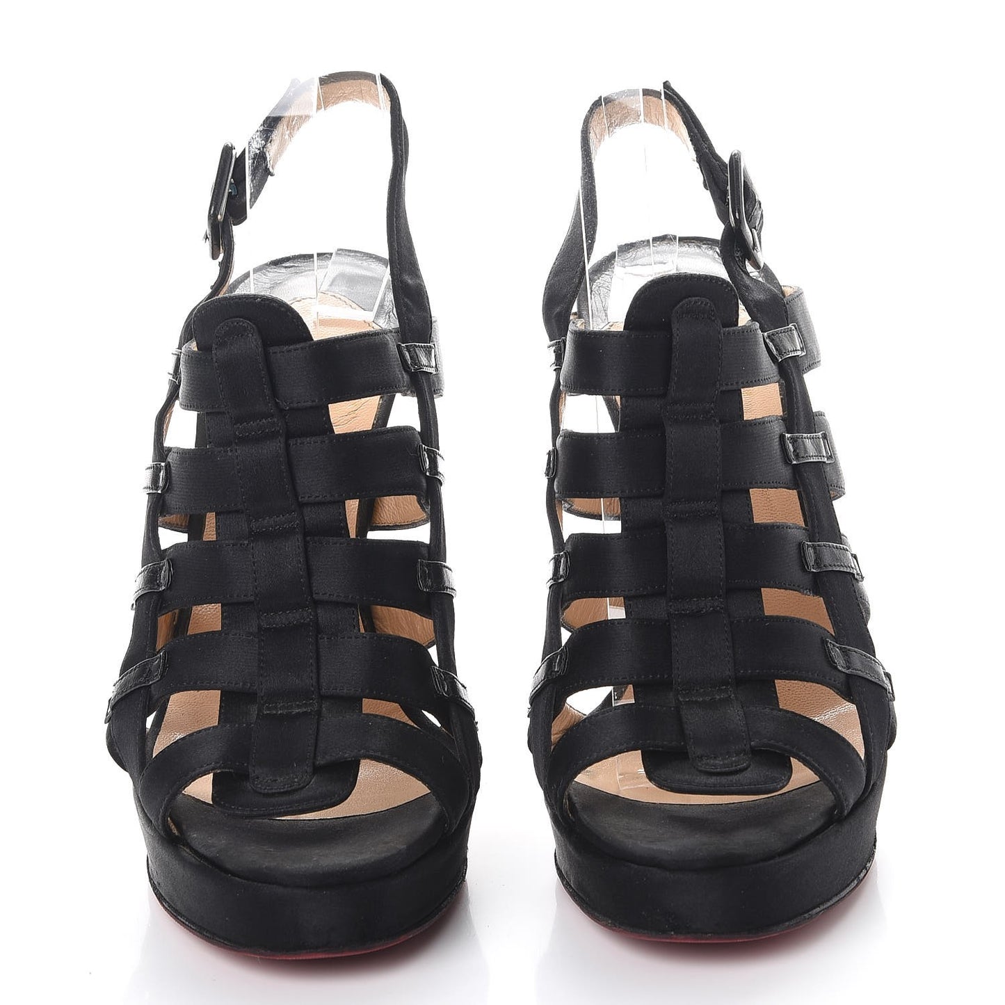 Satin 100 Strappy Pumps 36.5 Black