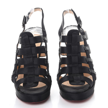Christian Louboutin Satin 100 Strappy Pumps 36.5 Black 2 of 11