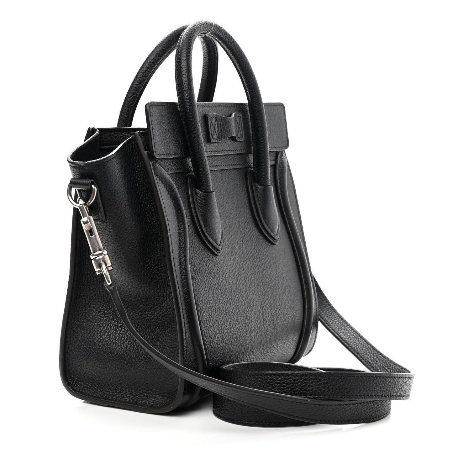 Drummed Calfskin Nano Luggage Black
