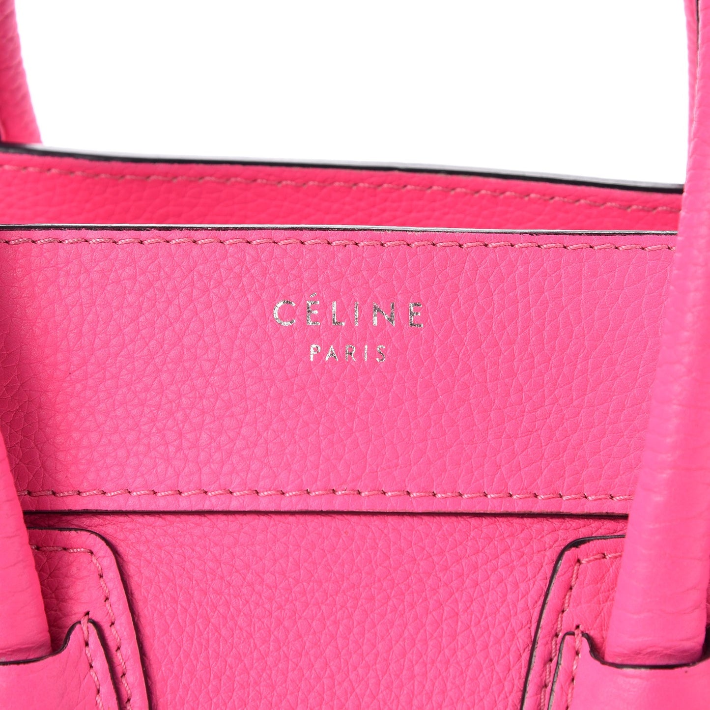 Drummed Calfskin Micro Luggage Fluo Pink