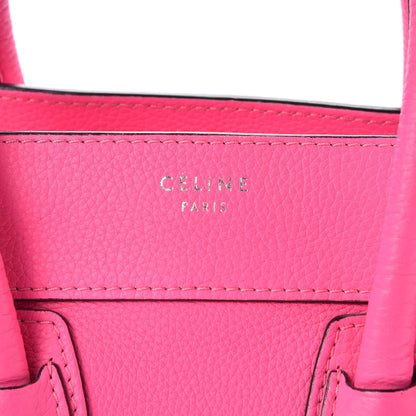 Celine Drummed Calfskin Micro Luggage Fluo Pink 13 of 14