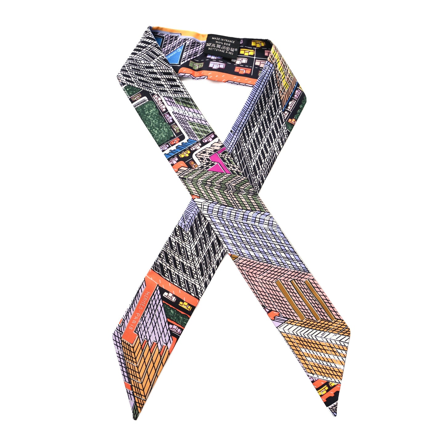 Silk Pantin City Twilly Black Parme Multicolore