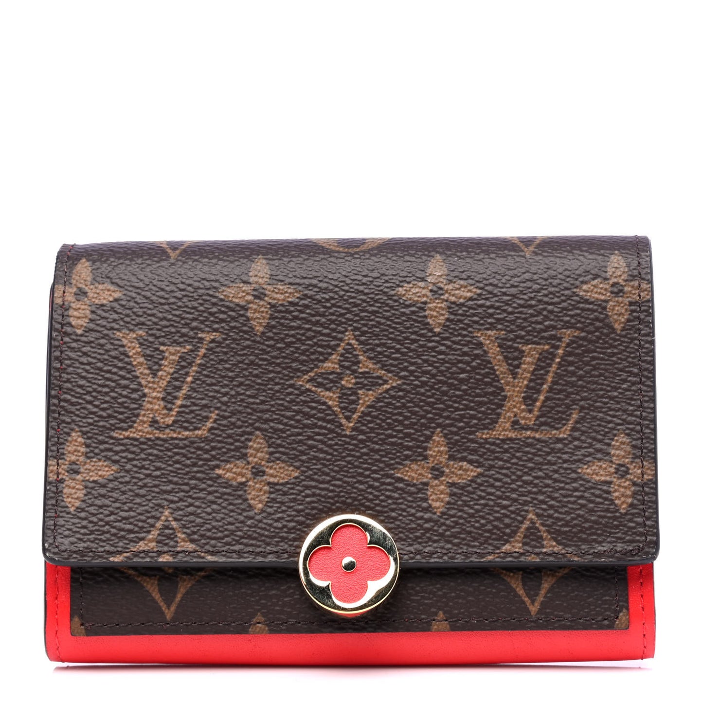 Monogram Flore Compact Wallet Coquelicot