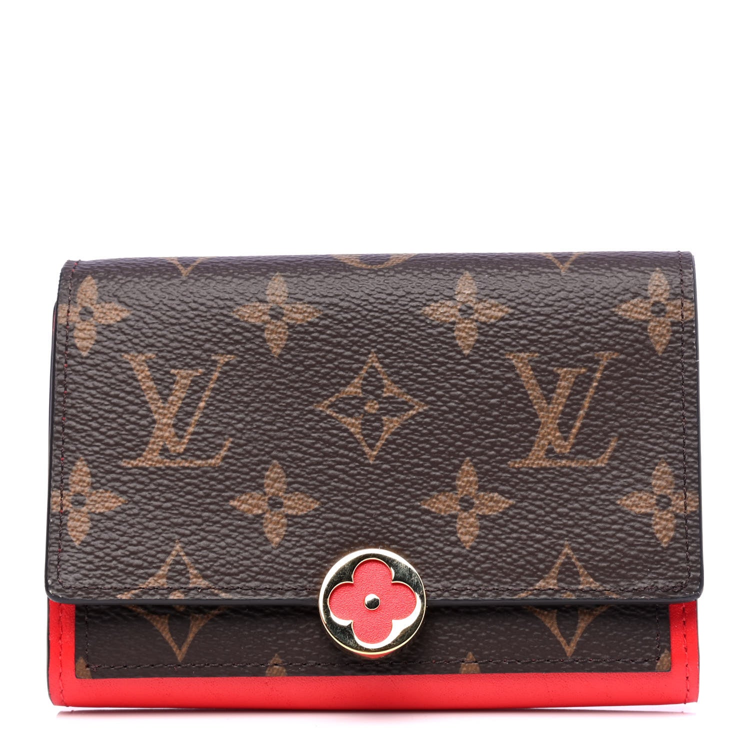 Louis Vuitton Monogram Flore Compact Wallet Coquelicot 1 of 4