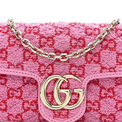Gucci Tweed GG Monogram Mini GG Marmont Shoulder Bag Pink Red 8 of 11