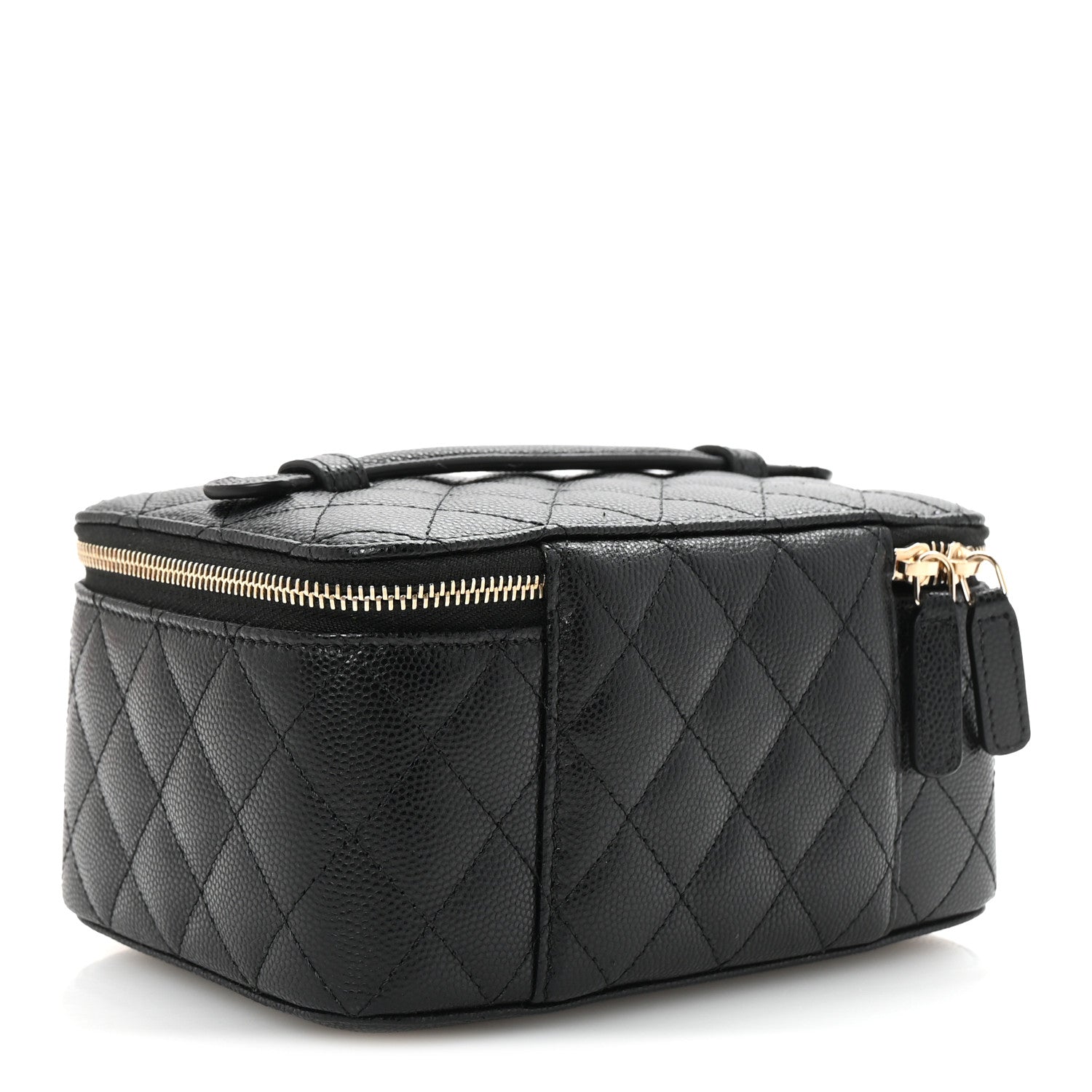 Chanel Caviar Quilted Top Handle Jewelry Case Black 3 of 7
