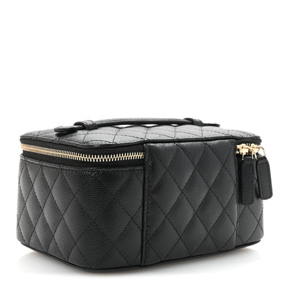 Chanel Caviar Quilted Top Handle Jewelry Case Black 3 of 7