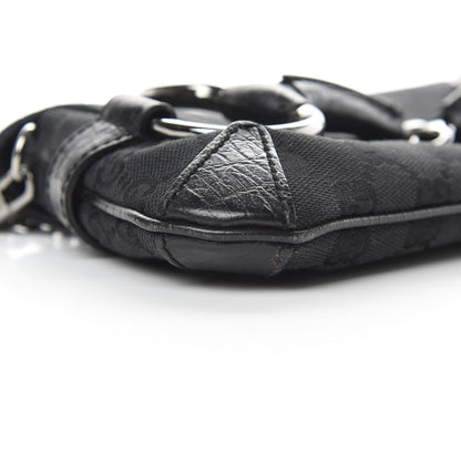 Gucci Monogram Horsebit Chain Clutch Black 9 of 12