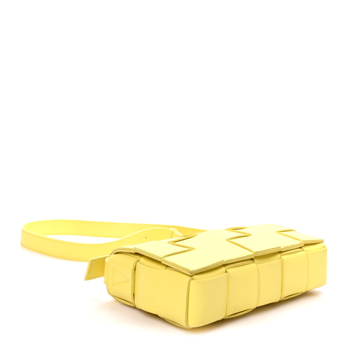 Lambskin Maxi Intrecciato Cassette Crossbody Bag Lemonade