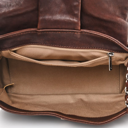 Chanel Calfskin Diamond Stitch Accordion Flap Brown 4 of 9
