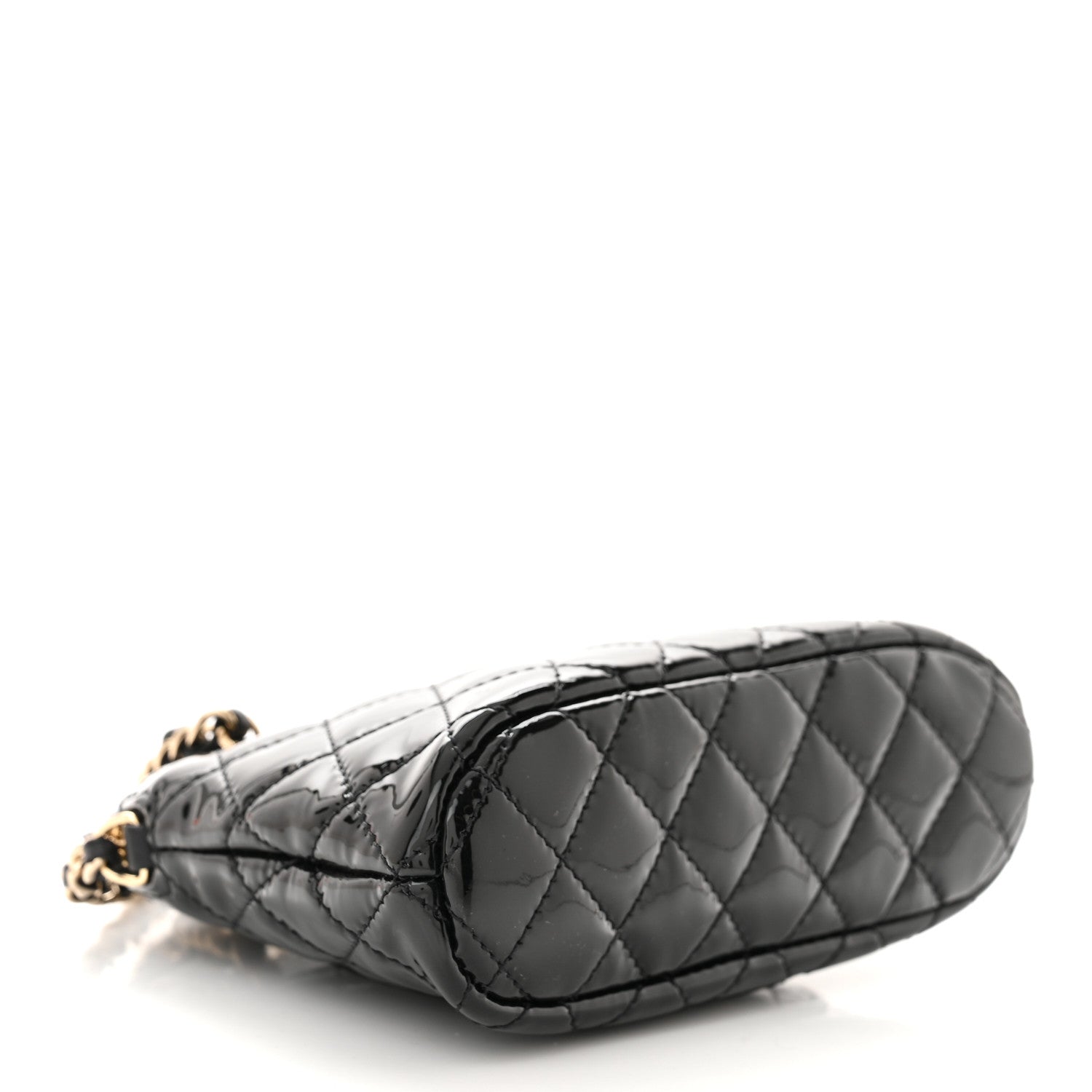 Chanel Patent Calfskin Quilted Shiny Coco Clutch With Chain Black 4 of 10