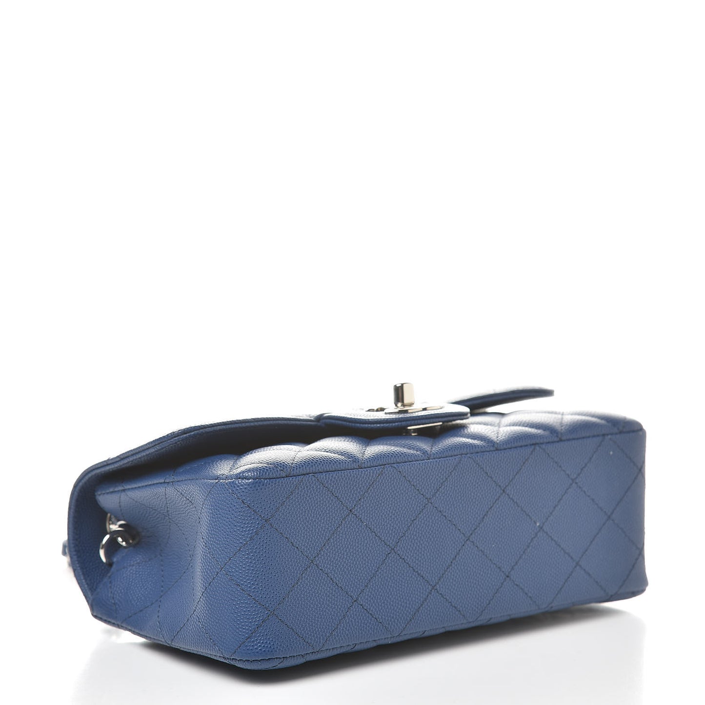 Caviar Quilted Mini Rectangular Flap Blue