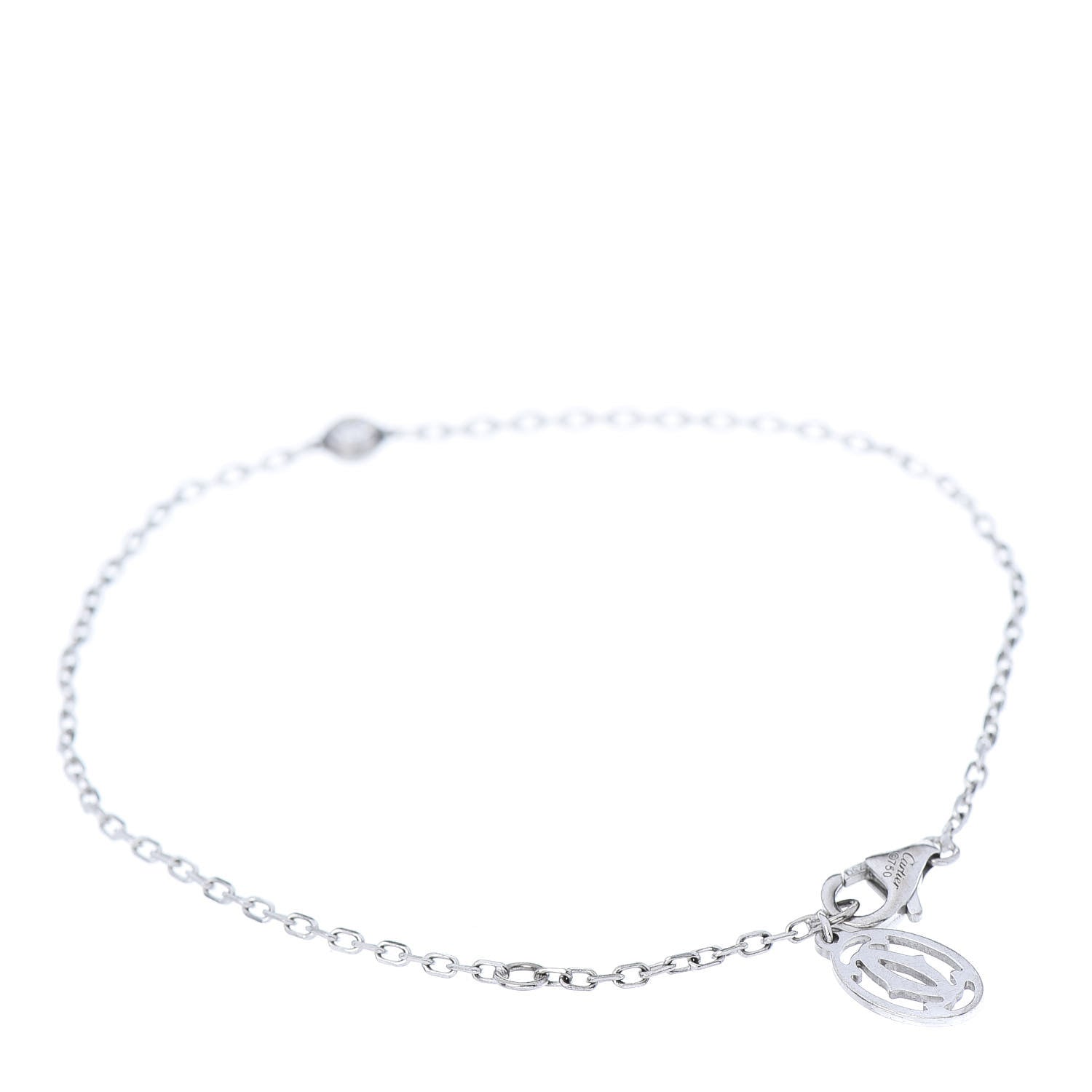Cartier 18K White Gold Diamond SM D'Amour Bracelet 3 of 5
