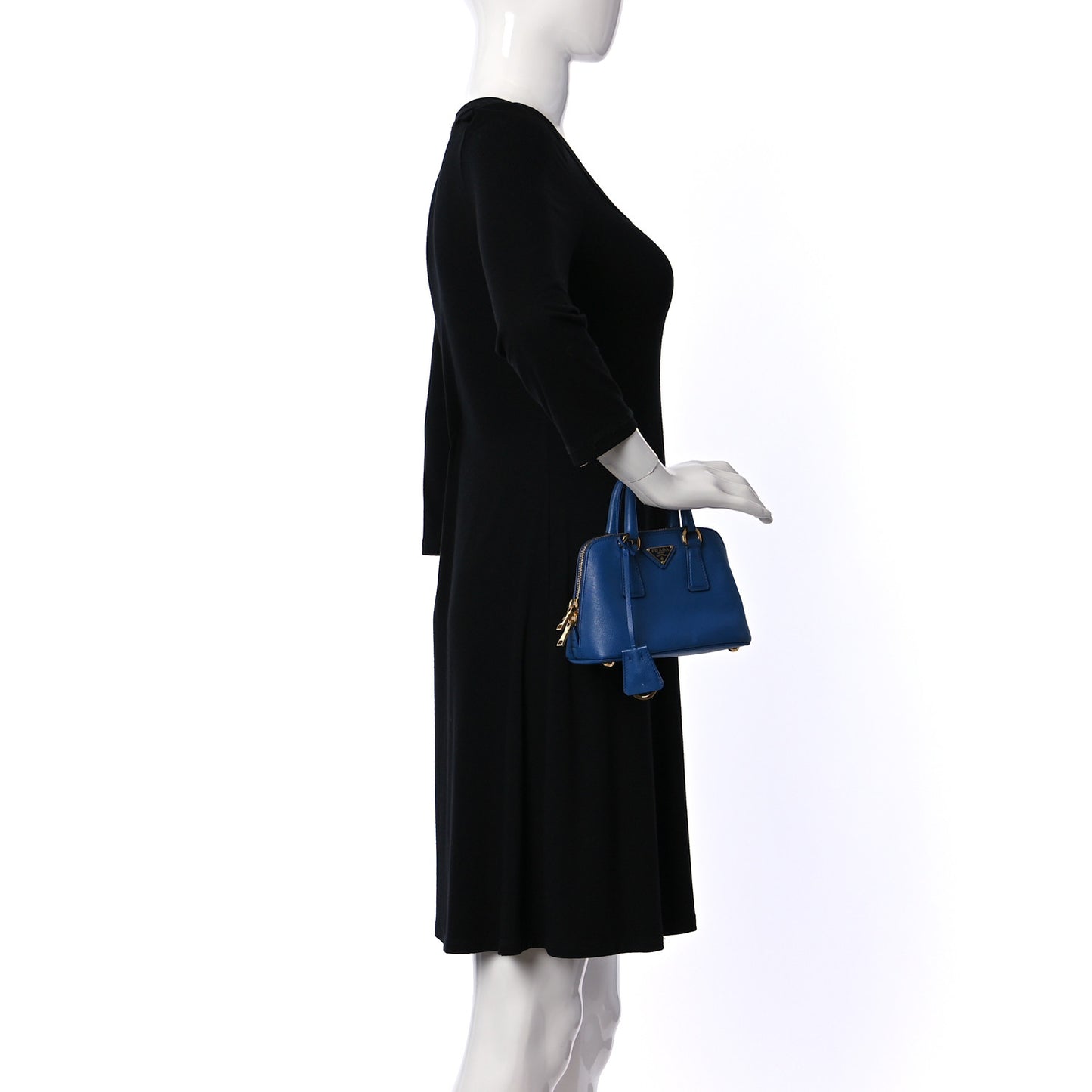 Saffiano Lux Mini Promenade Tote Azzurro