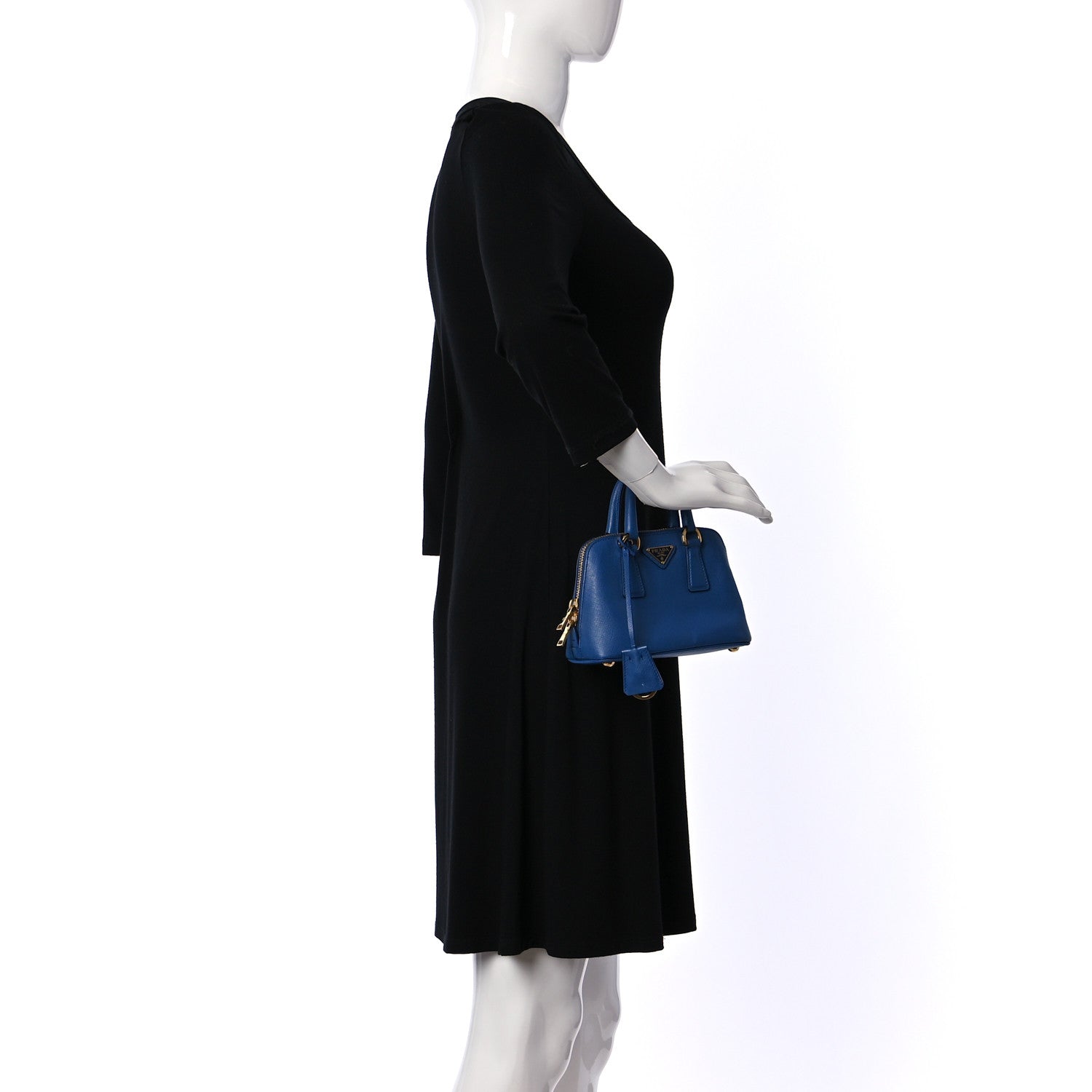 Prada Saffiano Lux Mini Promenade Tote Azzurro 2 of 9
