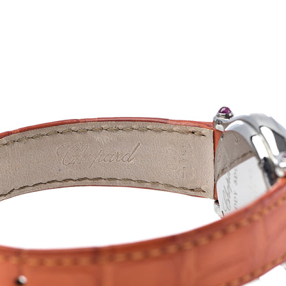 Chopard Stainless Steel Alligator 5 Diamond Pink Sapphire 26mm Happy Sport Quartz Watch 8 of 9