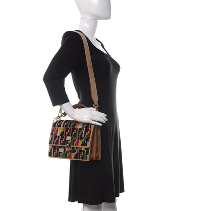 Fendi Vitello Liberty Velvet FF Multicolor Kan I Shoulder Bag Multicolor Cuoio 2 of 12