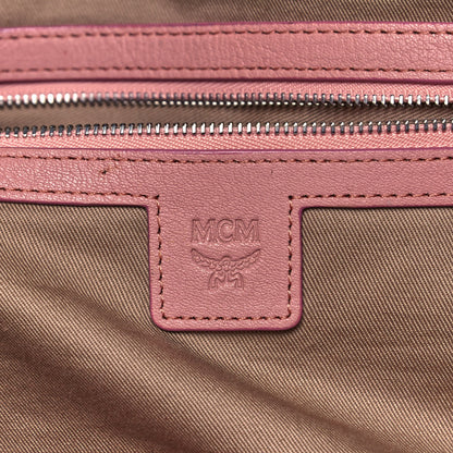 MCM Calfskin Ottomar Monogram Duffle Bag Pink 10 of 24