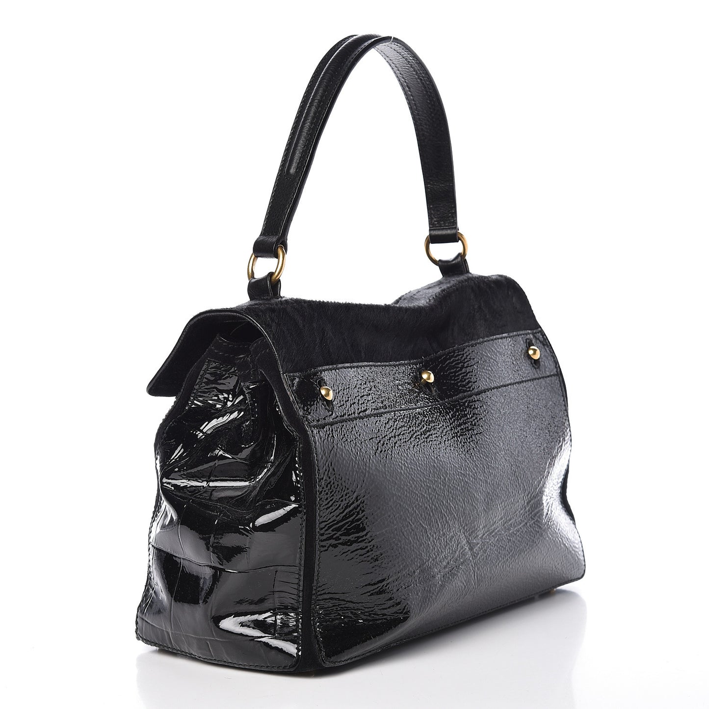 Pony Hair Patent Medium Muse Two Black