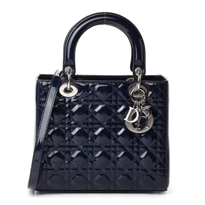 Christian Dior Patent Cannage Medium Lady Dior Navy Blue 1 of 12