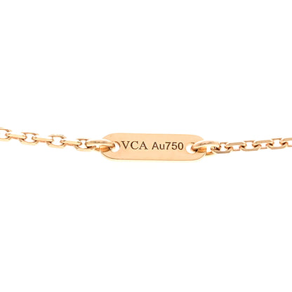 Van Cleef & Arpels 18K Rose Gold Carnelian Sweet Alhambra Pendant Necklace 5 of 6