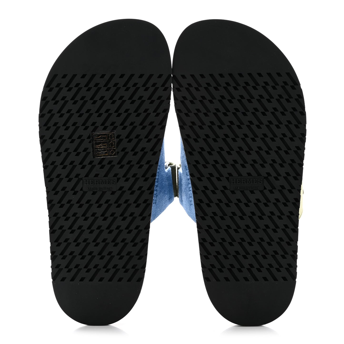 Suede Goatskin Womens Chypre Sandals 36 Bleu Cameo Vert