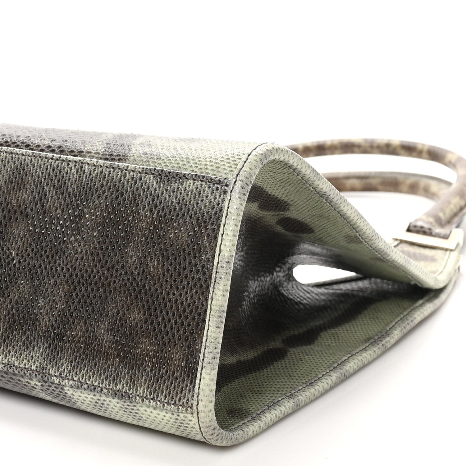 Gucci Snakeskin Bardot Shoulder Bag Green Brown 10 of 10