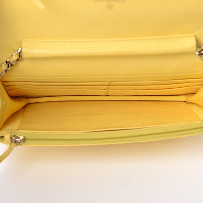 Chanel Lambskin Quilted Wallet on Chain WOC Yellow 5 of 11