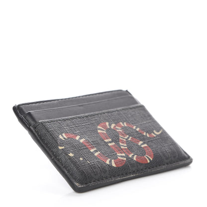 Gucci GG Supreme Monogram Kingsnake Card Holder Black Grey 3 of 5