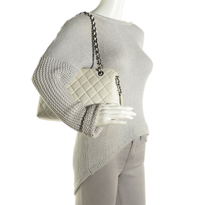 Chanel Lambskin Quilted Shoulder Bag White 2 of 9