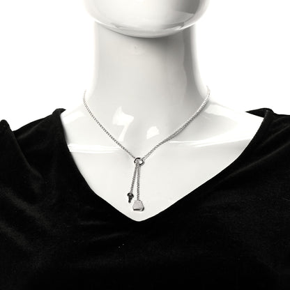 Hermes 18K White Gold Diamond PM Kelly Clochette Necklace 2 of 4