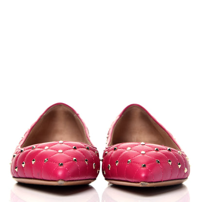 Valentino Garavani Nappa Rockstud Spike Ballerina Flats 38 Disco Pink 2 of 7