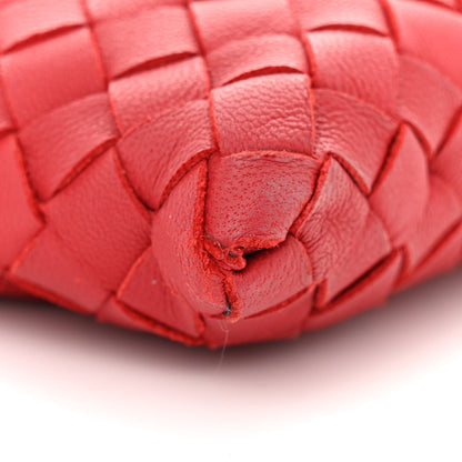 Bottega Veneta Nappa Intrecciato Biletto Chain Crossbody Red 9 of 11