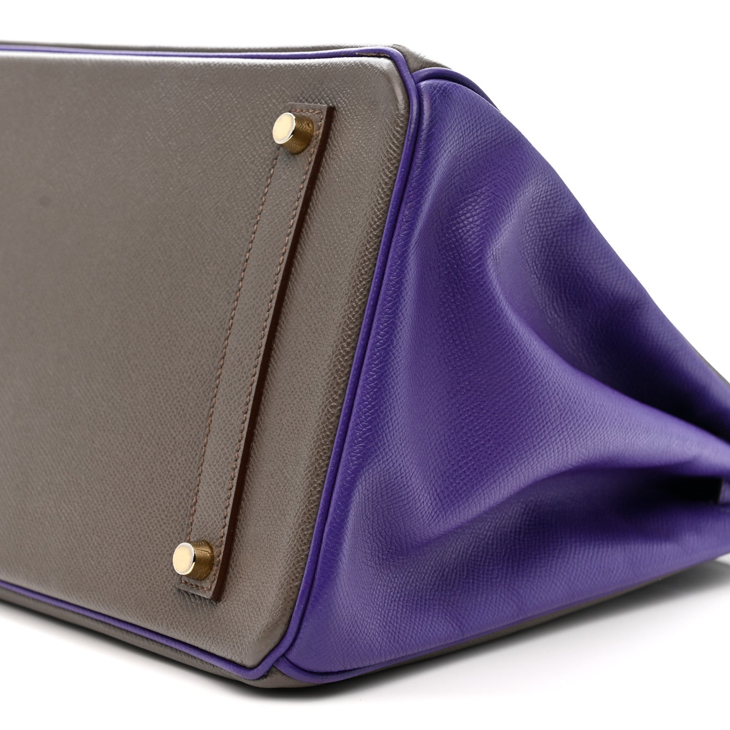 Hermes Epsom Bi-Color Horseshoe Birkin 35 Etain Crocus 10 of 14