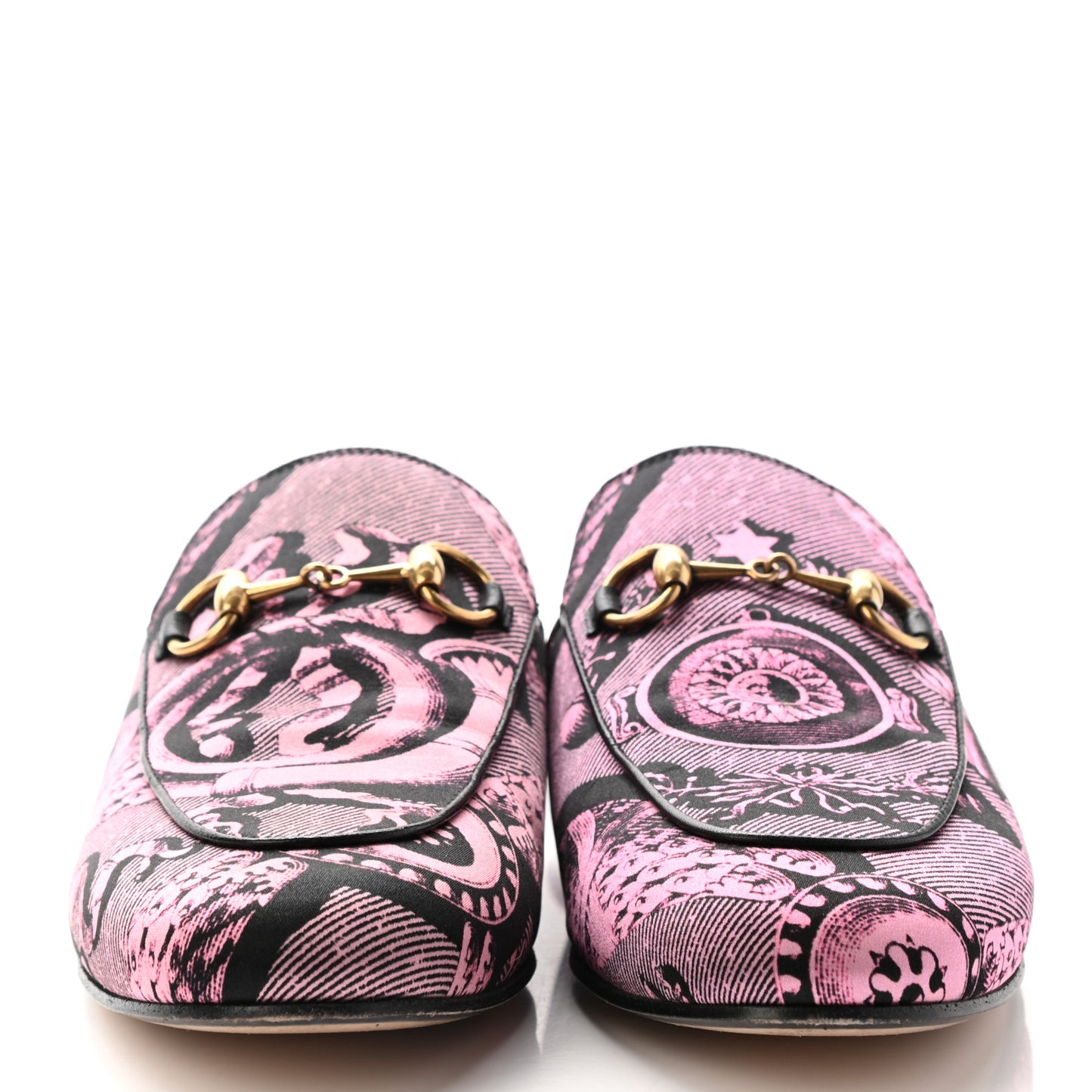 Silk Satin Saint Romain Womens Princetown Slippers 36 Pink Black
