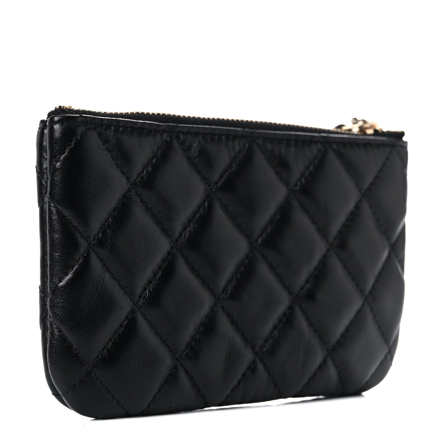 Chanel Lambskin Quilted Small No. 5 Cosmetic Case Black 3 of 9