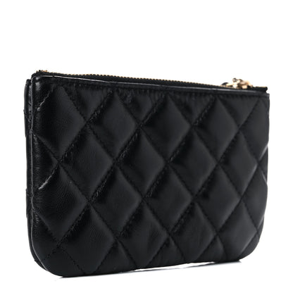 Chanel Lambskin Quilted Small No. 5 Cosmetic Case Black 3 of 9