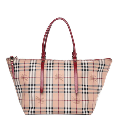 Burberry Haymarket Check Medium Salisbury Tote Military Red 1 of 8