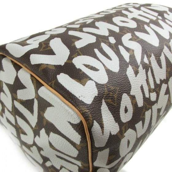 Louis Vuitton Monogram Graffiti Speedy 30 Silver 5 of 9