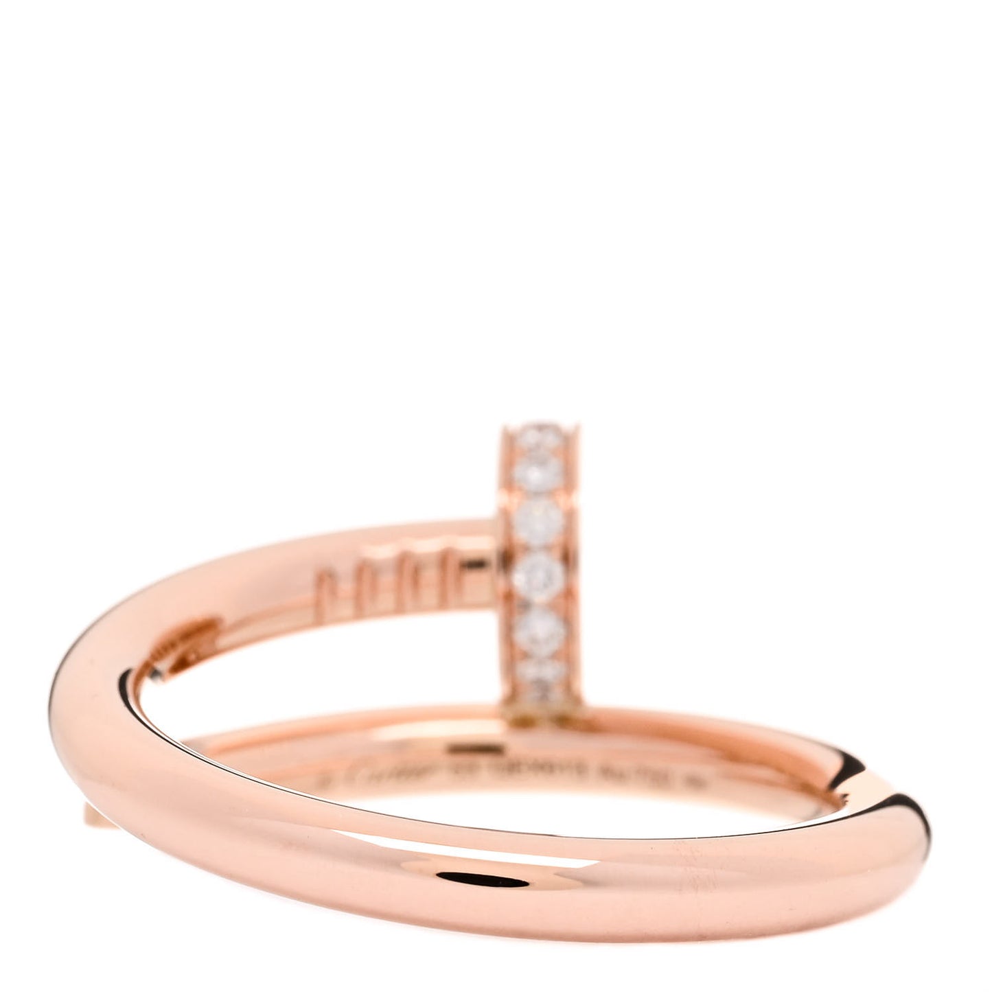 18K Pink Gold Diamond Juste Un Clou Ring 53 6.25