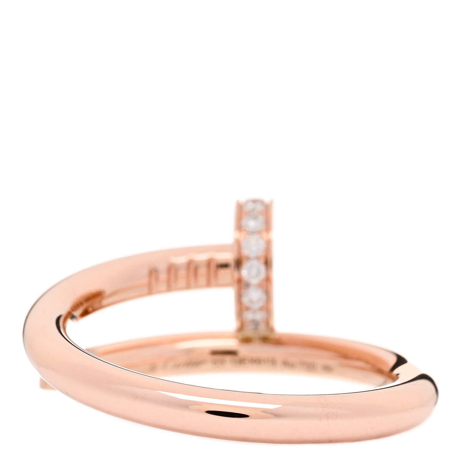 Cartier 18K Pink Gold Diamond Juste Un Clou Ring 53 6.25 3 of 5