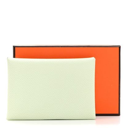 Hermes Epsom Calvi Duo Card Case Vert Fizz 8 of 8