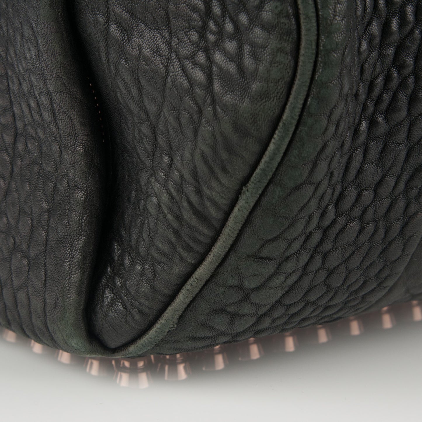 Pebbled Lambskin Rocco Black Rose Gold Hardware