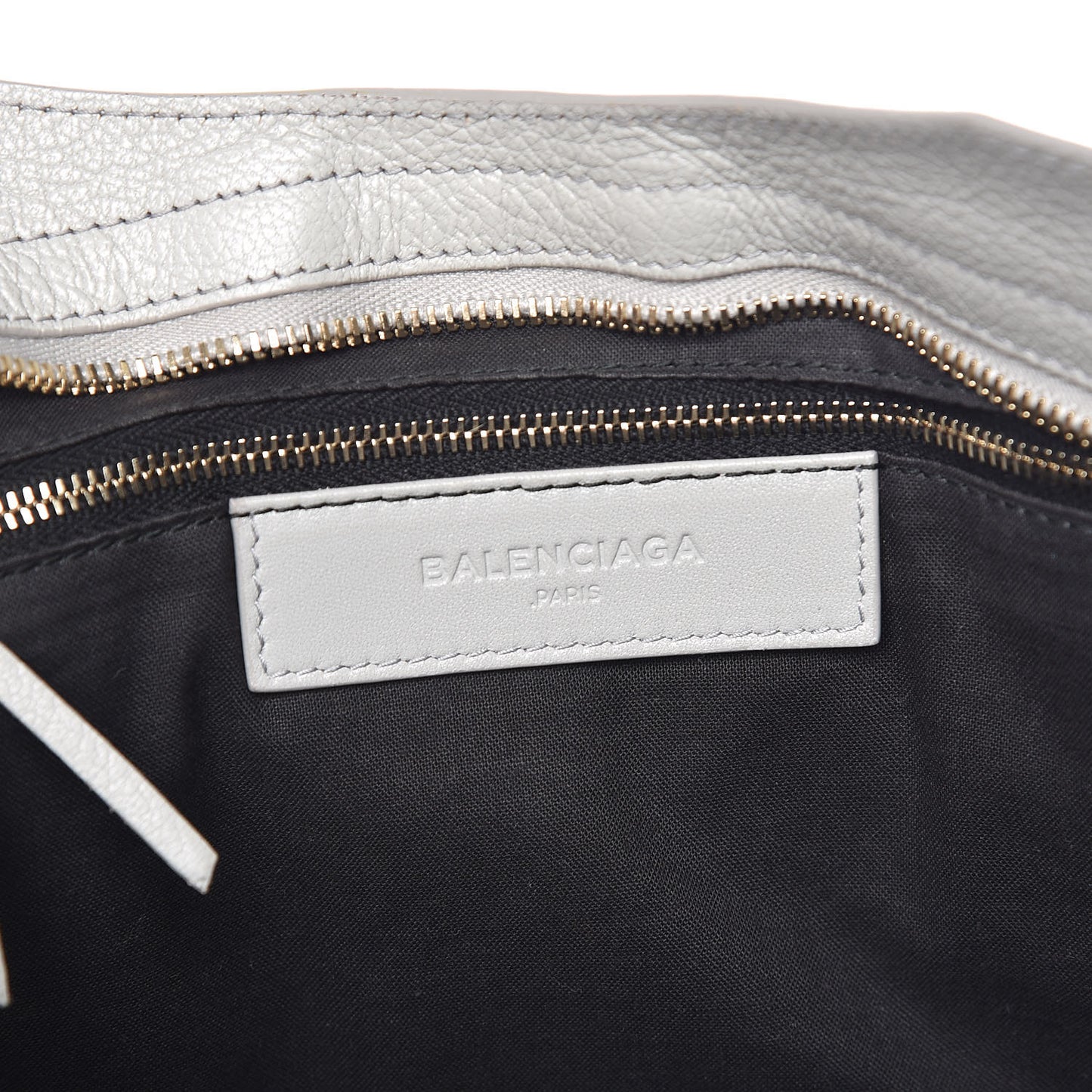 Chevre Gold Metallic Edge Hardware City Gris Perle