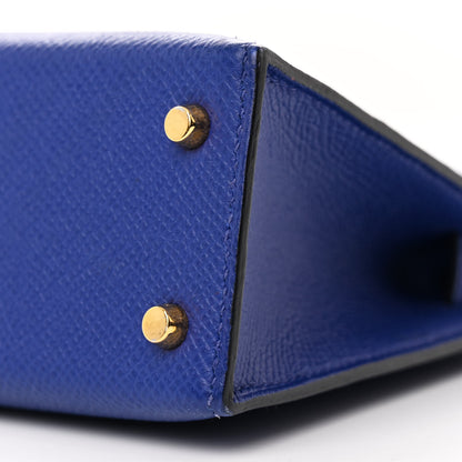 Hermes Epsom Mini Kelly Sellier 20 Bleu Electrique 10 of 12