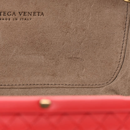Bottega Veneta Nappa Intrecciato Chain Knot Clutch China Red 7 of 11
