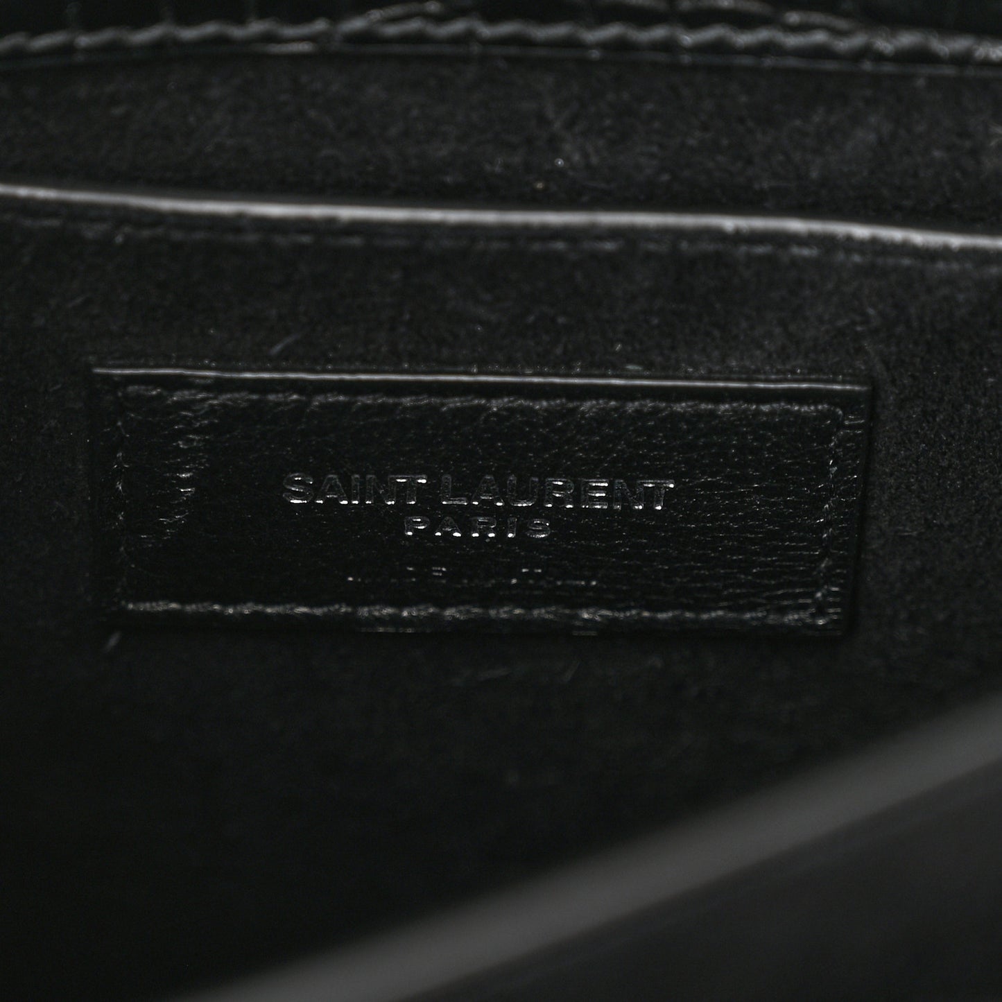 Calfskin Crocodile Embossed Medium Monogram Sunset Black