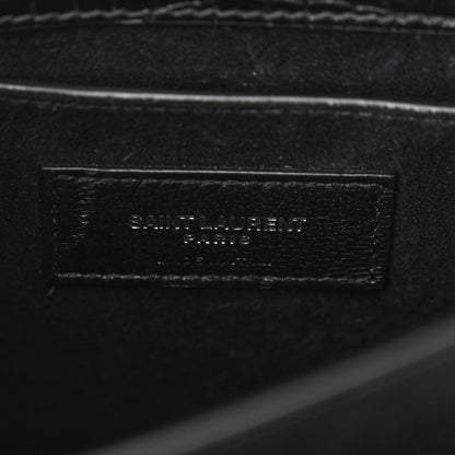 Saint Laurent Calfskin Crocodile Embossed Medium Monogram Sunset Black 6 of 10