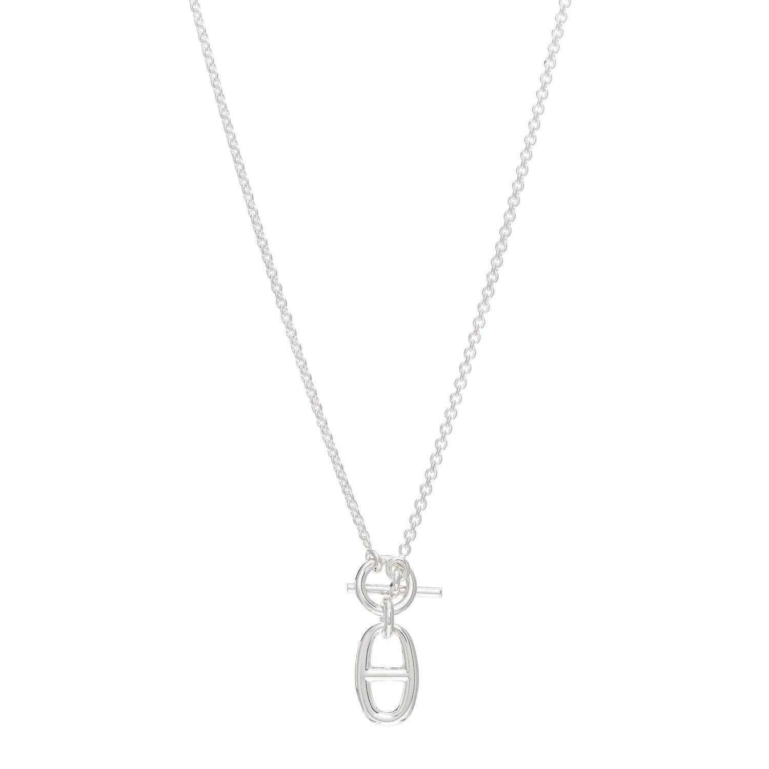 Hermes Sterling Silver Amulette Chaine d'Ancre Necklace 1 of 4