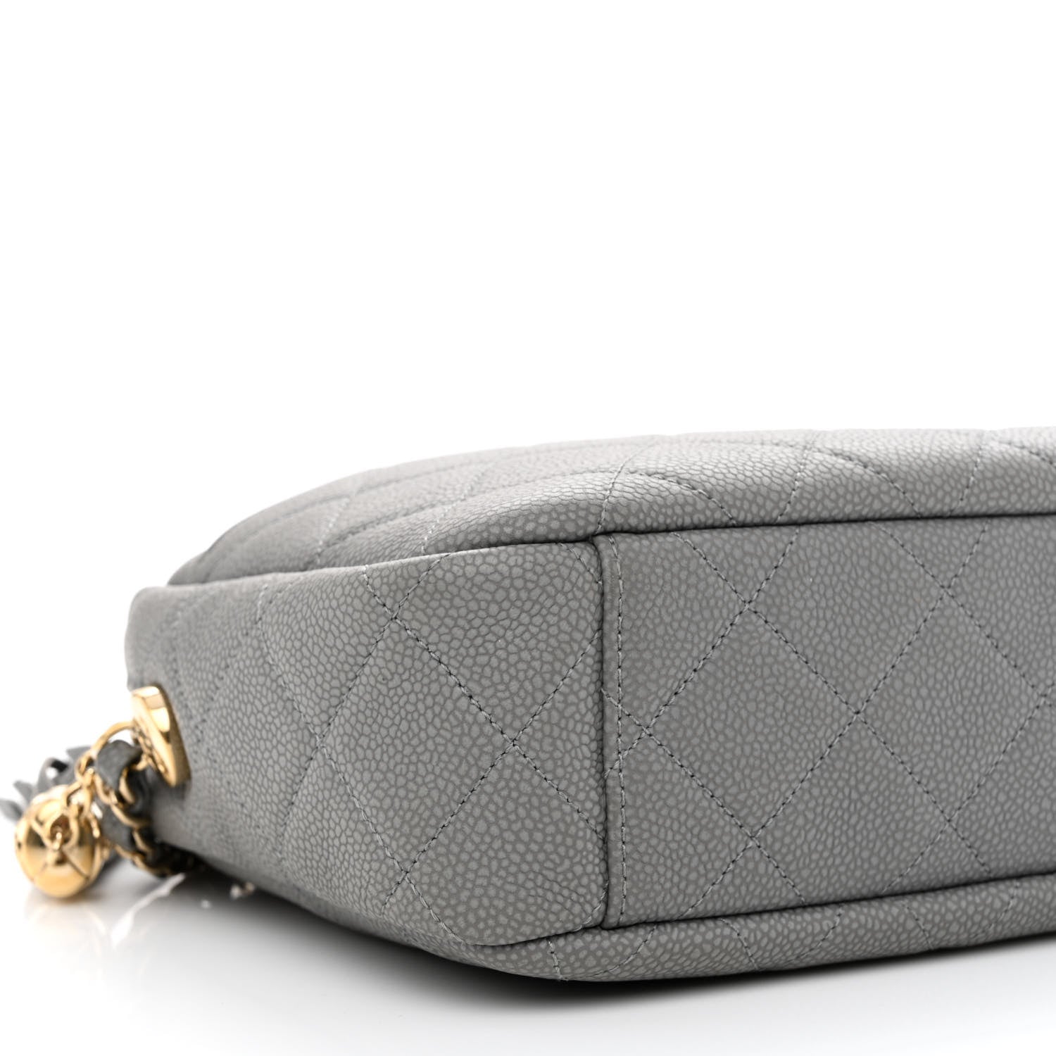 Chanel Iridescent Caviar Flat Quilted Small Coco Tassel Camera Case Grey 9 of 11
